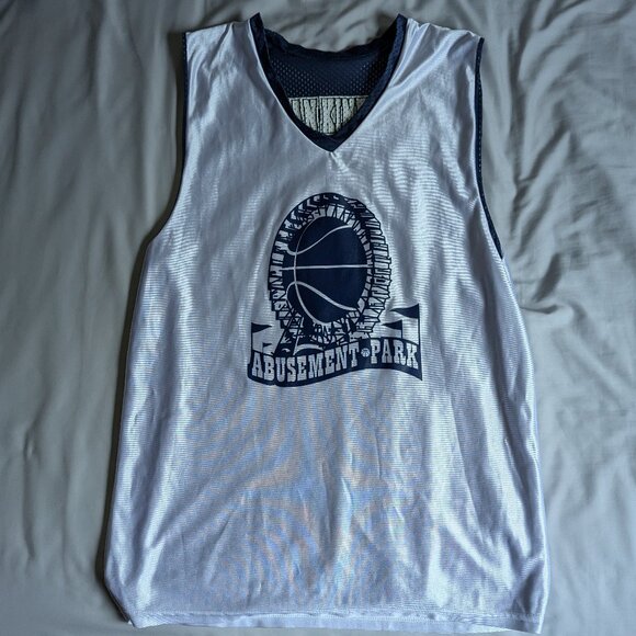 White/Blue Reversible Dazzle Basketball Jersey - Picture 1 of 8